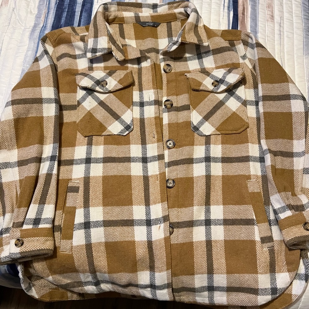 Women’s Tan Plaid Shacket